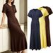 Women's French Elegant Patchwork Knit Dress Style Short Sleeved A Line Slimming Summer Dress_ecoleips.com