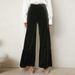 Voya Women's Fashion European American Autumn And Winter Velvet Wide-leg With Ruffles, High-waisted, Straight, Slimming And Elegant Long Pants_ecoleips.com