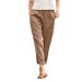 Suitable For All Seasons 2025 Women's Fashion Ladies Large Pocket Solid Color Comfortable Cotton Linen Casual Straight Long Pants Women_ecoleips.com