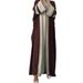 Muslim Dress Women Striped Cardigan Dress – Elegant & Loose Long Sleeve Robe For Modest Fashion_ecoleips.com