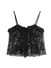 Aria Basics Aria Basics 2025 European And American Style Spring Women's Sequined Slim-fit Camisole Top 5039_ecoleips.com