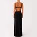 Women's Sexy Backless Halter Lace Panel Black Maxi Dress – Elegant French Style Gown_ecoleips.com