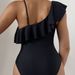 Women's Clothing New Multi Color Ruffled One Shoulder Mesh Hollow Sexy One Piece Swimsuit Female Bikini_ecoleips.com