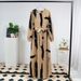 Elegant Muslim Abaya Dress For Women - Long Sleeve Flowy Maxi Dress With Belt - Modest Islamic Clothing - Comfortable Polyester Blend Fabric_ecoleips.com