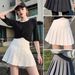 Pleated Skirt With Safety Shorts, Zipper & Button Front, Versatile Jk Uniform Skirt For Women And Girls_ecoleips.com