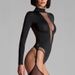 In-stock European And American Spring/autumn New Sexy Deep V Sheer Mesh Slim-fit Long-sleeve Bodysuit Top Wholesale_ecoleips.com