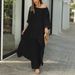 Women's Clothing Women's Plus Size Fashion Casual Set Cotton Linen Wide Leg Pants Two Piece Long Sleeved Irregular Style_ecoleips.com