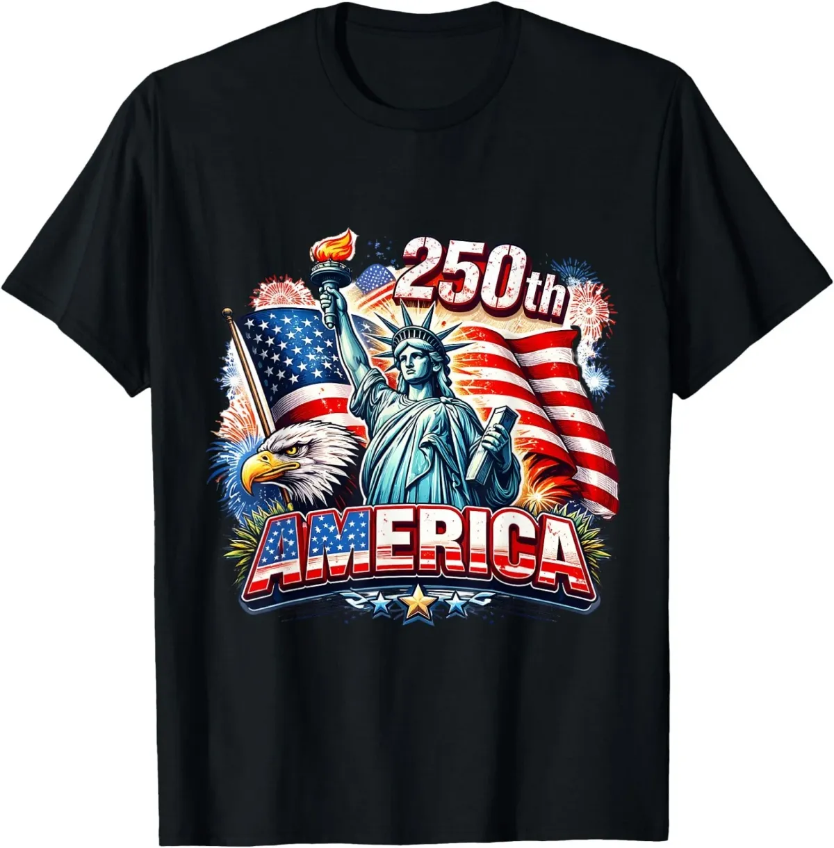 Women's T-Shirts 250 Years American 1776 2026 250th 4th July Independence Day T-Shirt_ecoleips.com