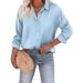 European American Cross-border Women's Satin Tops, Bestseller, Stylish And Versatile, Loose-fitting Long-sleeve_ecoleips.com