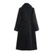 "Women's Long Lapel Wool Coat Winter Street Fashion Outerwear Classic Elegant Warm Overcoat"_ecoleips.com