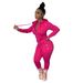 Women's Solid Color Two-Piece Suit Zipper Design Autumn Fashion European American Style Personalized Fit CN0049_ecoleips.com