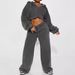 Women's Clothing Autumn Women's Casual Hooded Front Zipper Sweater Wide Leg Loose Trousers Suit_ecoleips.com
