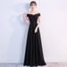 Women's clothing new banquet black party dress sexy one shoulder long dress end_ecoleips.com