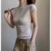 Early Autumn Semi-turtleneck Front Shoulder Short-sleeved T-shirt For Women's High-end Slim-fitting And Thin Bottoming Shirt_ecoleips.com