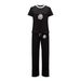 Casual Comfort Printed Short-Sleeve Top & Wide-Leg Pants Set (Black/White, S-XL) – Breathable Loungewear For Women_ecoleips.com