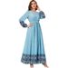 Dubai Arab Muslim Digital Print Casual Women's Robe Ethnic Clothing Abaya Dress_ecoleips.com