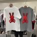 Women's Thickened Brushed Fleece Rabbit Zodiac T-Shirt New Year Mid-Length Loose Fit Short-Sleeved Trendy Top_ecoleips.com