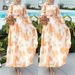 Women's Clothing Flower Shawl Sleeve Design Belt Long Temperament Elegant Dress_ecoleips.com