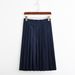 Japanese Academy Style Midi Pleated Spring Autumn Half Women High Waist JK Uniform Skirt_ecoleips.com