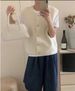 K Korean Style Round Neck Solid Color Cardigan For Women; New Single-breasted Loose Overcoat Sweater For Women_ecoleips.com