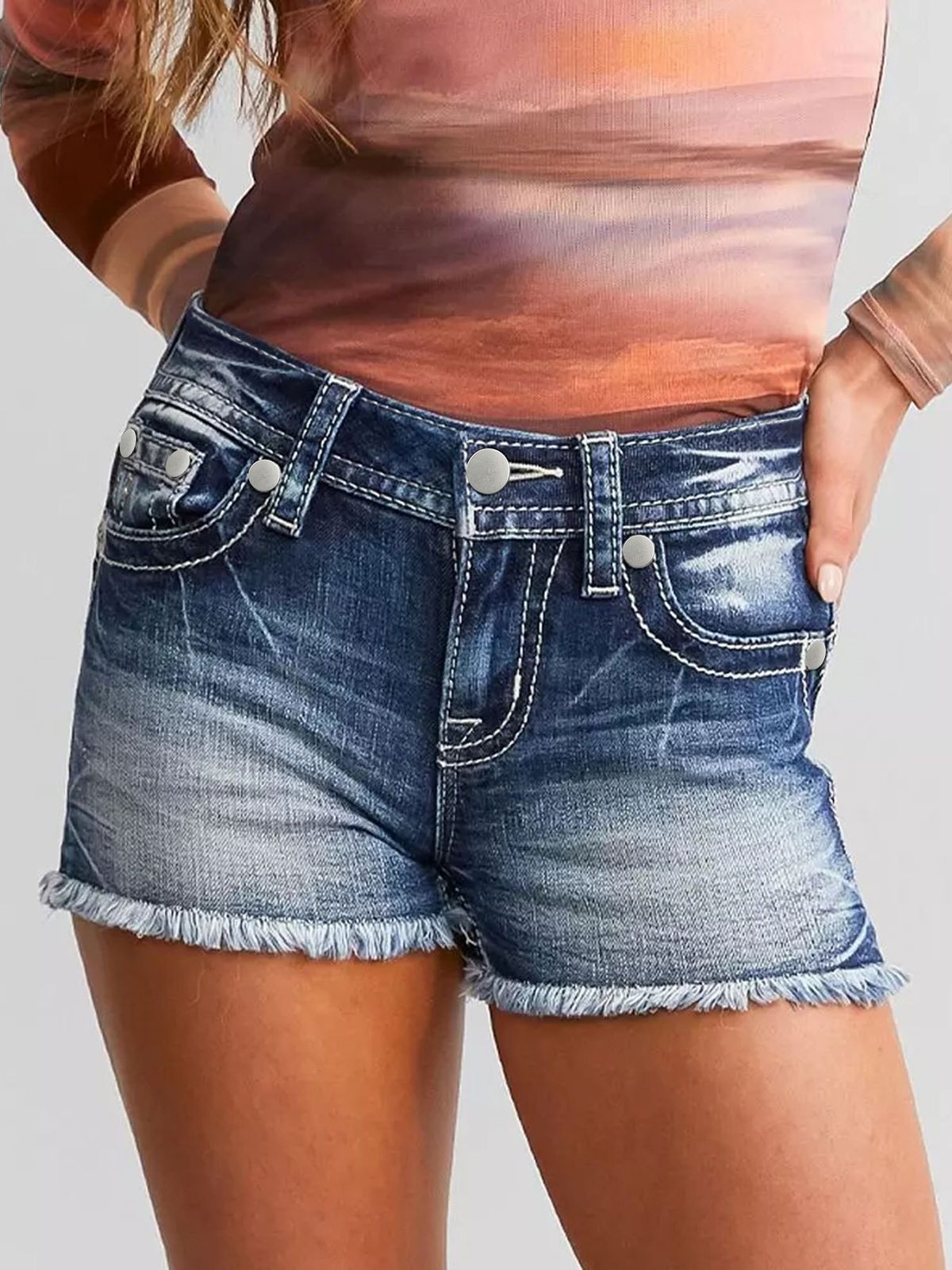 Women's Clothing New Women's Stretch Jeans Ripped Washed Denim Shorts Women_ecoleips.com
