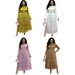 Women's Clothing Plus Size Pleated Dress Summer Fashion Faux Two Piece Long Dress Waist Cinching Lace Design_ecoleips.com
