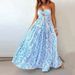 Sexy Strapless Hollow Out Bohemian Dress Women Elegant Sleeveless Backless Beach Dress Fashion Flower Print Draped Long Dresses_ecoleips.com