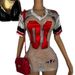 Fashion Women's Short Sleeved V Neck Dress Sexy And Hot Lace See Through Embroidered Letter Dress American Style_ecoleips.com