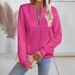 New Casual Neckline Zipper Long-sleeved Sweater Women's Clothing_ecoleips.com