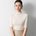 Aria Basics Aria Basics Winter German Yangzi Yarn Island Fine Seamless 100% Early Autumn Half Turtleneck Base Shirt High-end Feel Mid-sleeve_ecoleips.com