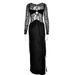 Women Popular Figure‑Flattering Maxi Dress With Delicate Lace Sheer Patchwork & Alluring High‑Slit Hem_ecoleips.com