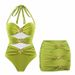 Women's Clothing Sexy Bikini Swimsuit With Alloy 3D Flower Shaped Jewelry Buckle Heart Gardenia Decoration Regular Fit For All Seasons_ecoleips.com