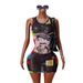 Women's Casual Trendy Breathable Mesh Sleeveless T-Shirt Vest European American Fashion Round Neck Printed Dress_ecoleips.com