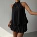 Summer Solid Color Sleeveless Backless Sexy Beach Vacation Style French Dress Women's Clothing_ecoleips.com