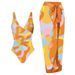 Women's Clothing European And American Style One Piece Bikini Printed Sun Protection Mesh Skirt Beach Cover Up Hot Spring Resort Swimsuit_ecoleips.com