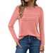 Wholesale Of Solid-Color Round-Neck, Pullover, Striped And Pleated Long-Sleeved T-Shirts And Tops For Women In Autumn An_ecoleips.com