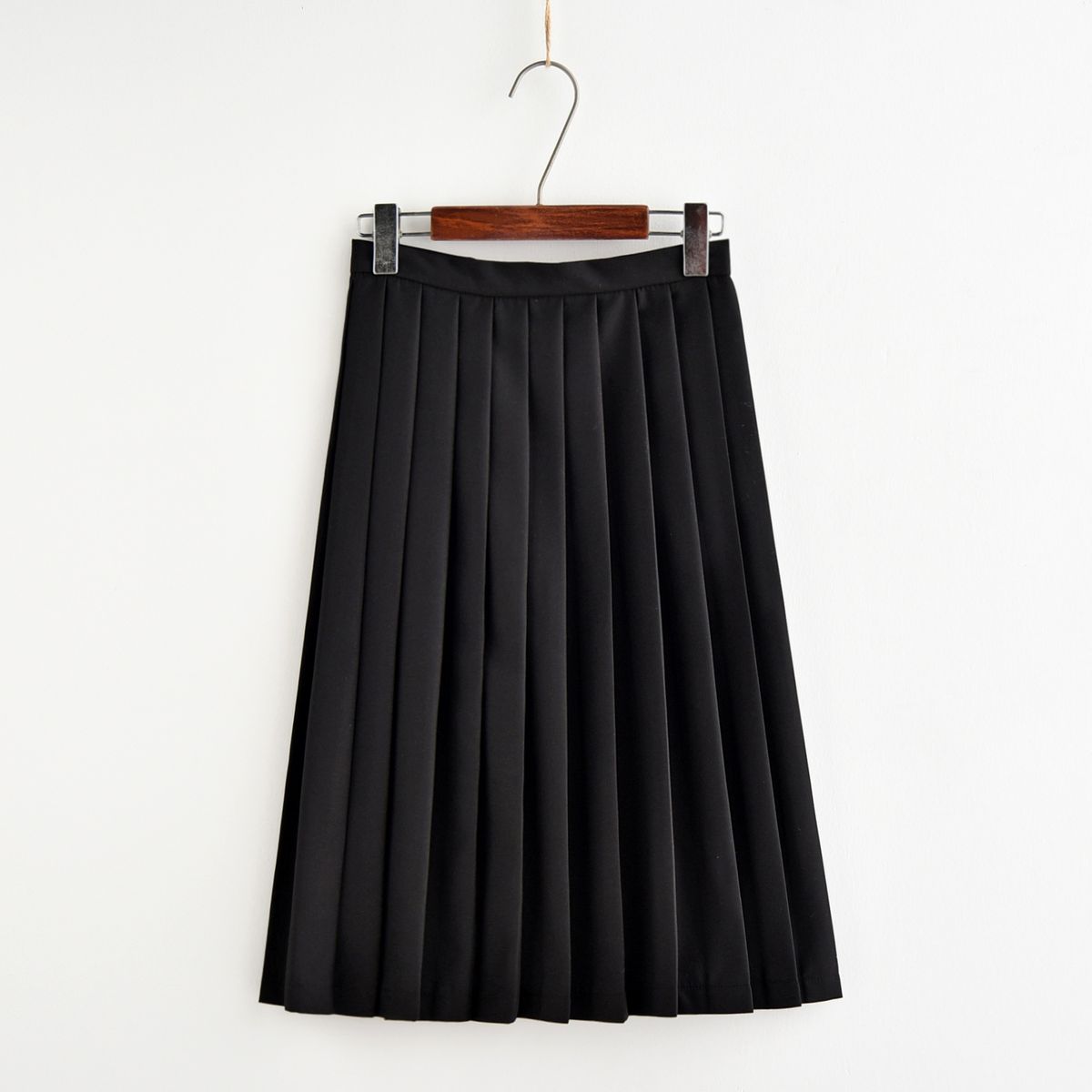 Japanese Academy Style Midi Pleated Spring Autumn Half Women High Waist JK Uniform Skirt_ecoleips.com