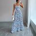Elegant Floral Print Sundress For Women High-End Long Dress European American Style Summer Cross-Border Trade_ecoleips.com