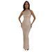 Verve New Arrival Knitted Sleeveless Slit Women's Autumn Sexy Elegant Commuter Dress_ecoleips.com