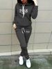 Women's Clothing Women's Fashion Hooded Sweatshirt Set European American Style Letter Print Autumn Winter Two Piece Sports Wear_ecoleips.com