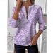 2025 European American Cross-border Independent Site Autumn And Winter New Women's Long-sleeve Printed V-neck_ecoleips.com