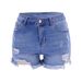 Women's High-Waisted Ripped Denim Shorts – Stretch Comfort, Distressed Style & Trendy Frayed Hem_ecoleips.com