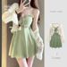 Women's Avocado Green One Piece Swimsuit Slimming Conservative Skirt Style High End Sexy Hot Spring Summer Swimwear_ecoleips.com