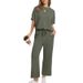Women's Casual Short-Sleeved Top With Cropped Pants And Wide-Leg Pants For Summer_ecoleips.com