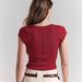 2026 New Summer Women' Solid Color Short-Sleeve Ribbed Slim-Fit T-Shirt Slimming Knit V-Neck Top For Trendy_ecoleips.com