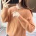 K Vertical Lazy Style Round Neck Pullover Sweater For Women; New Loose Women's Sweater; Knitted Top._ecoleips.com