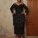 Women's Elegant Lace Long Sleeve Wrap Bust Dress | Fringe Detail & High Waist Office-to-Evening Gown (Black, S-4XL)_ecoleips.com