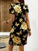 European And American Spring/summer Women's Casual Loose And Elegant Round Neck Printed Dress_ecoleips.com