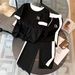 This Year's Hottest T-shirt Sets Women's Clothing 2026 Color-blocked T-shirt Two-piece Set, Casual, Everyday, Sporty, Trendy, Dr Bear Element._ecoleips.com