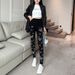 Women's Stretchy Midi Leggings With Rhinestone Details - Soft Modal Fabric, High Waist Tummy Control, Breathable & Comfortable For Casual Wear_ecoleips.com